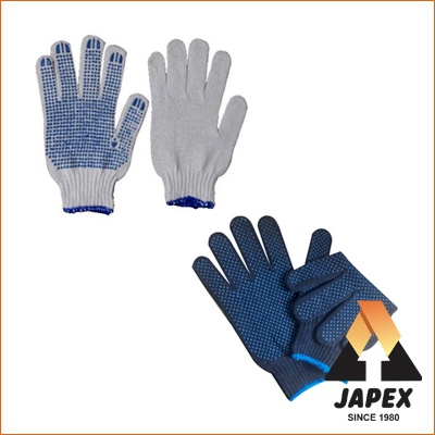 COTTON KNITTED DOTTED GLOVES